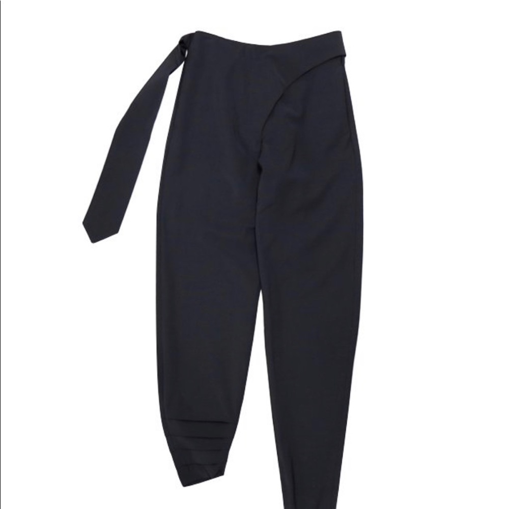 VEJAS PARIS black razored asymmetric pants size 34